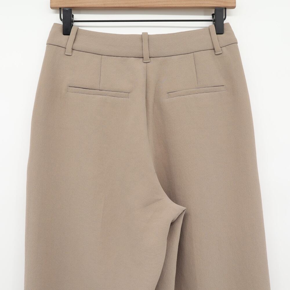 Aritzia Women's The Effortless Pant High Waisted Wide Leg Crepe Pants Taupe Sz 8 - Picture 5 of 9